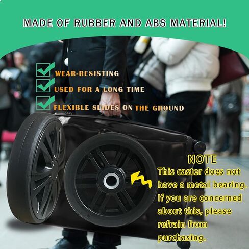 عجلات بديلة لحقيبة الأمتعة بقطر 2.11 بوصة (53.5 مم) 8 قطع بسمك 0.45 بوصة (11.5 مم) حقيبة كتم مقاومة للاهتراء، أدوات إصلاح عجلات دوارة مطاطية لصندوق السفر بعجلات in Kuwait