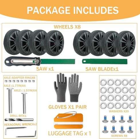 عجلات بديلة لحقيبة الأمتعة بقطر 2.11 بوصة (53.5 مم) 8 قطع بسمك 0.45 بوصة (11.5 مم) حقيبة كتم مقاومة للاهتراء، أدوات إصلاح عجلات دوارة مطاطية لصندوق السفر بعجلات in Kuwait