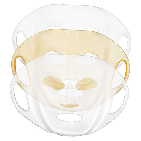 3 Pcs Reusable Silicone Face Mask Cover with Ear Hooks Fit Moisturizing Mask Holder for Salon and Personal Skin Care Prevents Slipping and Evaporation White and Gold in Saudi Arabia