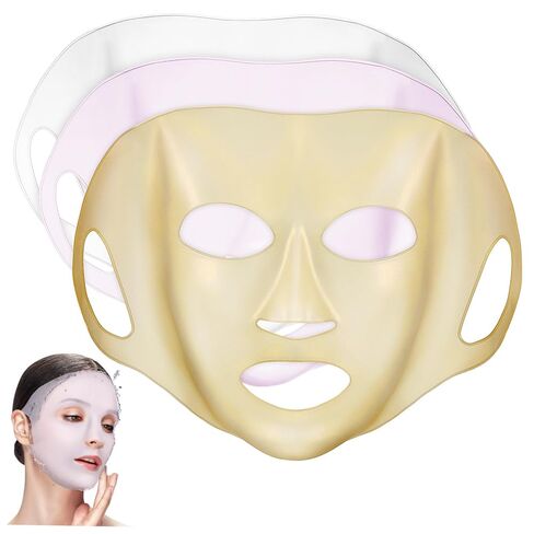3 Pcs Reusable Silicone Facial Mask Covers Fit with Hanging Ear Design Prevent Essence Evaporation Comfortable Skin Care Tool for Women Spa and Sheet Masks in Saudi Arabia
