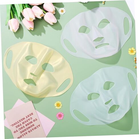3 Pcs Reusable Silicone Sheet Mask Covers with Hanging Ear Design for Women Comfortable Mask Applicators to Lock Moisture and Enhance Hydration Lightweight and Portable Beauty Tool in Saudi Arabia