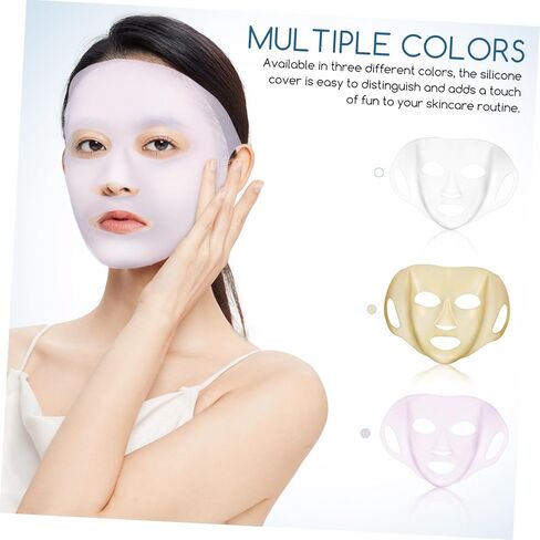 3 Pcs Reusable Silicone Sheet Mask Covers with Hanging Ear Design for Women Comfortable Mask Applicators to Lock Moisture and Enhance Hydration Lightweight and Portable Beauty Tool in Saudi Arabia