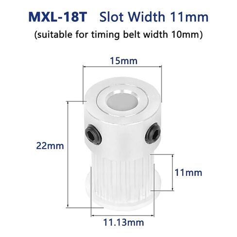 18T MXL Timing Pulley Bore 4 5 6 6.35 8mm 18 Teeth Wheels 3D Printer Accessories for Belt Width 6mm 10mm K Type 1Pcs(6.35mm,7mm) in Saudi Arabia