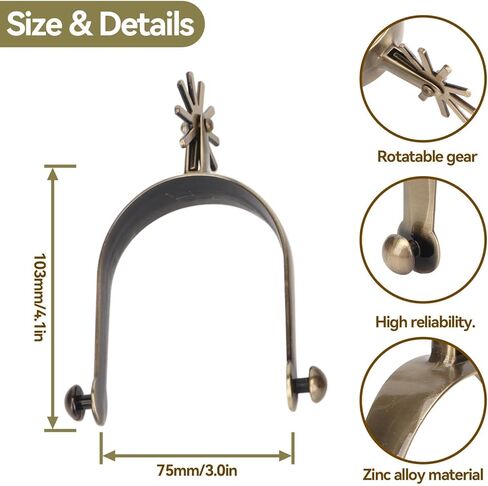 West Spur, Horse Spurs West Cowboy Style Zinc Alloy Spurs Vintage Spur Walking Horse Roping Spurs Western Spurs Zinc Alloy Spurs Vintage Spur Walking Horse Roping Spurs for Riding Equestrian to Horse in Saudi Arabia