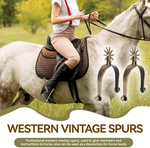West Spur, Horse Spurs West Cowboy Style Zinc Alloy Spurs Vintage Spur Walking Horse Roping Spurs Western Spurs Zinc Alloy Spurs Vintage Spur Walking Horse Roping Spurs for Riding Equestrian to Horse in Saudi Arabia