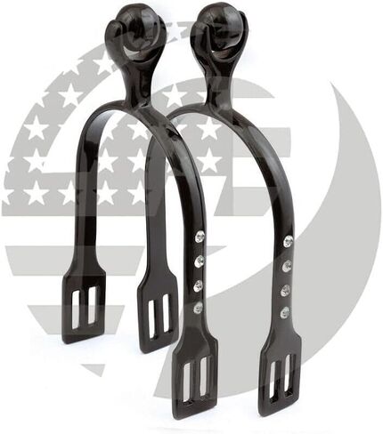 Black Horse Spurs with Crystal Horse Riding Roller Ball Spurs Light Weight in Saudi Arabia