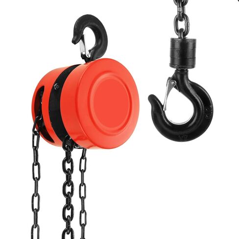 Chain Hoist 1 Ton 2200 lb Capacity 10 ft Manual Chain Hoist with G80 Load Chain, Chain Fall Hoist for Warehouse Building Automotive Machinery, Red in Saudi Arabia