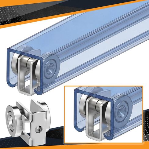 Fumete 4 Pack 2 Wheel Trolley Assembly Rollers Light Duty for 1-5/8" High Strut Channel Heavy Duty Steel Dual Wheel Roller with Ball Bearings Zinc Plated with M6 Mounting Hole 1000 lb Capacity in Kuwait