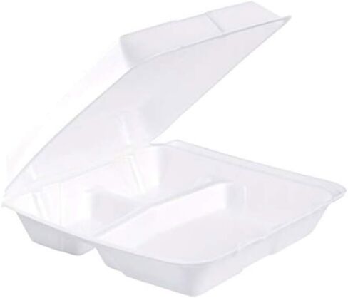 DART 95HT3R Lg 3 Comp Foam Hinged Container, 9.5 in (Case of 200) in Saudi Arabia