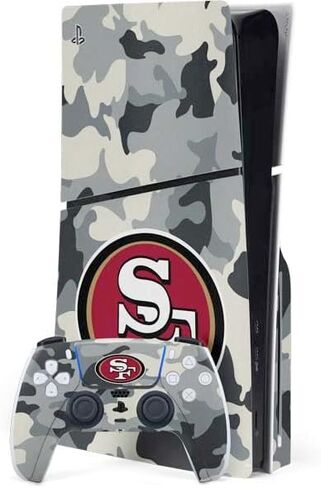 غلاف Skinit المخصص للألعاب متوافق مع حزمة أقراص PS5 Slim - تصميم مرخص رسميًا من NFL San Francisco 49ers in Saudi Arabia