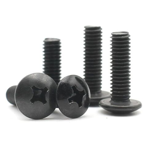 M3 M3.5 3/4/5/6-30mm Black Carbon Steel Cross Phillips Mushroom Head Screws Bolt 10Pcs(6mm,M3 x10pcs) in Saudi Arabia