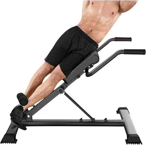 Roman Chair Hyperextension Bench Roman Chair Back Extension Machine Lower Hyperextension Bench Adjustable Exercise Equipment for Hamstring and Glute in Kuwait