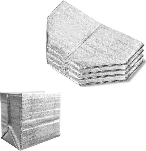 الأكياس الحرارية المعزولة القابلة لإعادة الاستخدام 13 "× 8.5" × 12 "حزمة مربعات مربع معزولة احباط من 8 أجزاء من بطانة الأكياس الحرارية لحزمة عزل كيس التسوق (8) in Saudi Arabia
