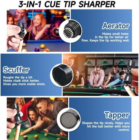 أداة Tip Fastarsky 3-in-1 ، وأداة إكمال تجمعات تجمعية محترفة ، وأداة إكسسوارات البلياردو بليارد ، والتشكيل ، والهواء. in Kuwait