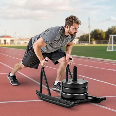 Professional Strength Training Sled, 276.6 lbs Capacity & Multi-Surface Design, Compatible with Standard Weight Plates for Home Gym & Athletic Conditioning ﻿ in Kuwait