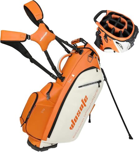 WOSOFE PU Golf Bag with 6/14 Way Top Dividers Automatically Adjustable Dual Straps Elegant Design for Men Women Pu Golf Stand Bag with Multiple Pockets in Kuwait