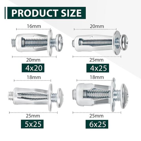 80PCS Expansion Screw Petal Nuts Assortment, M4-20, M4-25, M5-25, M6-25 Jack Nut Kit with Metal Petal Screws for License Plate Installation, Hollow Wall, Sheet Metal, and Billboard Mounting in Saudi Arabia