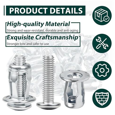 80PCS Expansion Screw Petal Nuts Assortment, M4-20, M4-25, M5-25, M6-25 Jack Nut Kit with Metal Petal Screws for License Plate Installation, Hollow Wall, Sheet Metal, and Billboard Mounting in Saudi Arabia