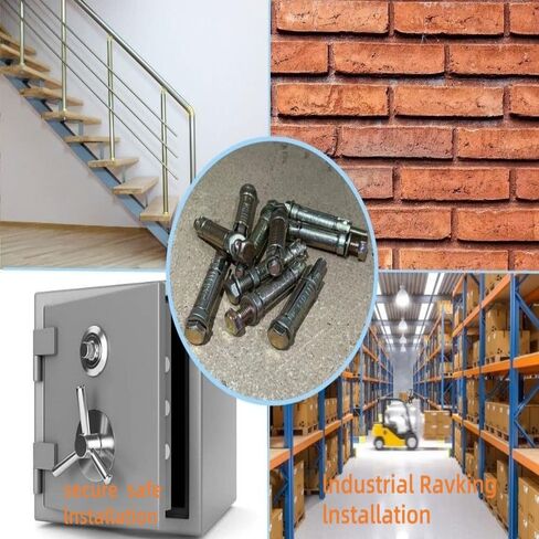 10 Pcs M8 x 60mm Heavy Duty Anchor Bolts – Expansion Screws & Hex Sleeves for Concrete, Brick & Masonry Walls, Durable Carbon Steel Wall Fixings for Secure Installation in Kuwait