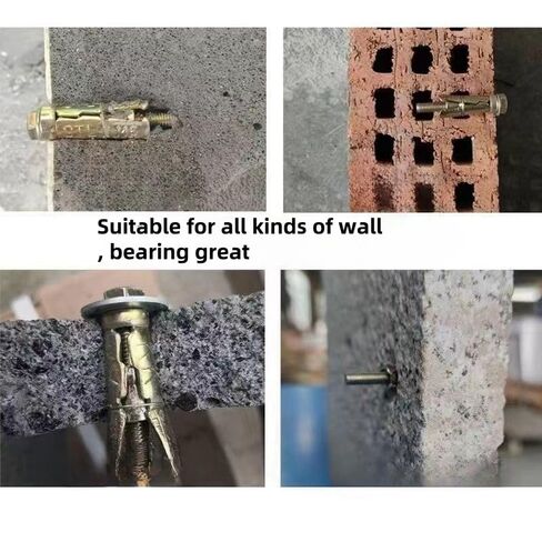 10 Pcs M8 x 60mm Heavy Duty Anchor Bolts – Expansion Screws & Hex Sleeves for Concrete, Brick & Masonry Walls, Durable Carbon Steel Wall Fixings for Secure Installation in Kuwait