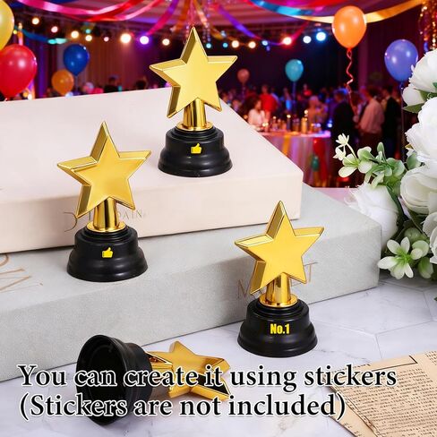 24 Pack Mini Star Trophy Awards Bulk, Gold Trophies Awards, Plastic Trophy for Party Favors, Winner Competitions Rewards, Game Prize for Sports Events, Party Decorations(3.5 Inch) in Saudi Arabia