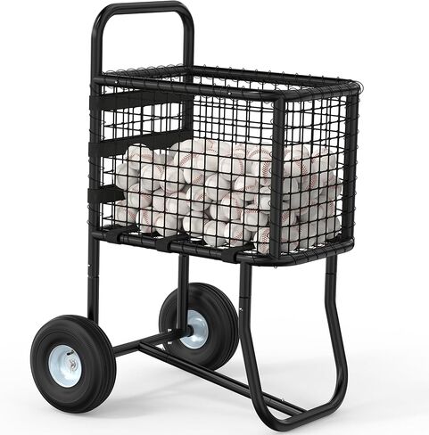 عربة البيسبول Tredre ذات العجلات - تحمل أكثر من 300 كرة بيسبول أو 150 كرة لينة، وعجلات لجميع التضاريس مقاس 10.5 بوصة، وعربة نقل الكرة ذات سعة كبيرة للتدريب ويوم اللعب والحقول in Kuwait