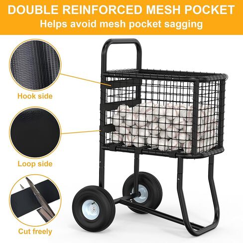 عربة البيسبول Tredre ذات العجلات - تحمل أكثر من 300 كرة بيسبول أو 150 كرة لينة، وعجلات لجميع التضاريس مقاس 10.5 بوصة، وعربة نقل الكرة ذات سعة كبيرة للتدريب ويوم اللعب والحقول in Kuwait