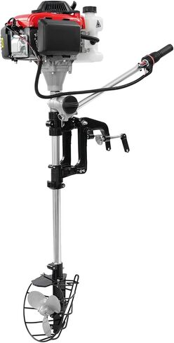 4.0 HP 4 Stroke Outboard Motor Boat Engine, 53.2cc 3-blade Propeller Marine Boat Engine Motor w/Air Cooling System & Manual Pull Start & Shade for Inflatable Fishing Boats Yachts Water Sport Tools in Kuwait