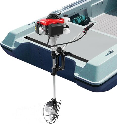 4.0 HP 4 Stroke Outboard Motor Boat Engine, 53.2cc 3-blade Propeller Marine Boat Engine Motor w/Air Cooling System & Manual Pull Start & Shade for Inflatable Fishing Boats Yachts Water Sport Tools in Kuwait