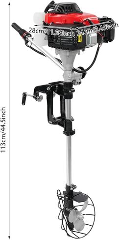 4.0 HP 4 Stroke Outboard Motor Boat Engine, 53.2cc 3-blade Propeller Marine Boat Engine Motor w/Air Cooling System & Manual Pull Start & Shade for Inflatable Fishing Boats Yachts Water Sport Tools in Kuwait