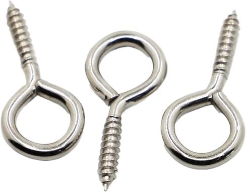 Idomin 0# 1# 2# 3# 4# 5# 6# 8# 10# 12# 14# Eye Screw Bolt Hook Nickel Screw Eye Rope Accessories Wood Screws Jewellery Accessories (Size : No.5 20pcs) in Kuwait