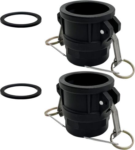 مادة البولي بروبيلين من النوع D Cam Groove Fitting أنثى 1-1/2 بوصة D-150 Camlock مع 1.5 بوصة أنثى NPT خيوط قفل كام - 2 حزمة وصلات خفيفة الوزن مقاومة للتآكل مع توصيل سريع وحشيات احتياطية in Kuwait