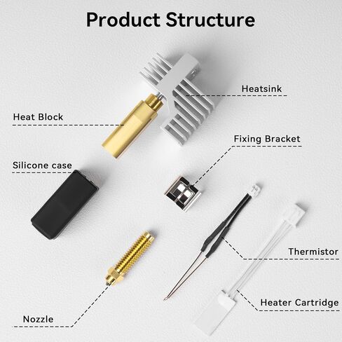 Upgrade Centauri Carbon Ceramic Hotend,High Temp Extruder Print Head Replacement with 0.4mm Brass-Hardened Steel Nozzle and Silicone Cover Compatible with ELEGOO Centauri Carbon 3D Printer in Saudi Arabia