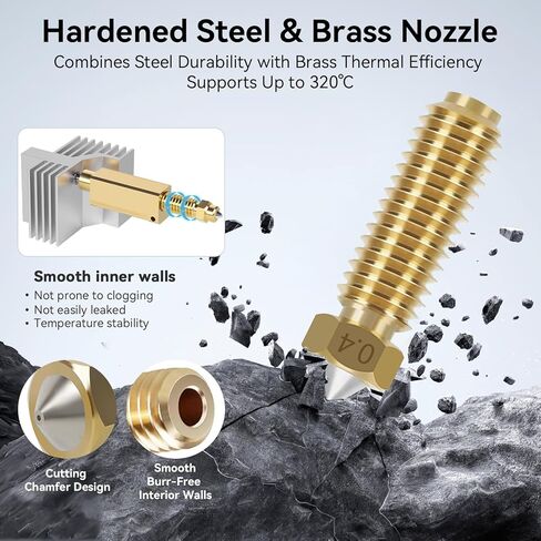 Upgrade Centauri Carbon Ceramic Hotend,High Temp Extruder Print Head Replacement with 0.4mm Brass-Hardened Steel Nozzle and Silicone Cover Compatible with ELEGOO Centauri Carbon 3D Printer in Saudi Arabia