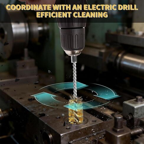 مجموعة فرش تجويف مكونة من 8 قطع - فرشاة سلكية طويلة من الفولاذ المقاوم للصدأ والنحاس 304 مع ساق سداسية و304 قلب ملتوي للأنبوب العميق والمنفذ والمحمل وتنظيف الفتحات الصغيرة، تناسب مثاقب الطاقة (3/8 بوصة 1/2 بوصة 3/4 بوصة 7/8 بوصة) in Kuwait