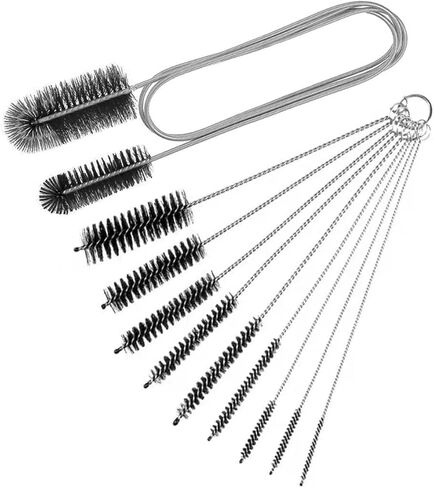 10 Pcs Flexible Drain Brush Straw Cleaner Brush Set,Pipe Cleaners Brush,61Inch Stainless Steel Double-Ended Hose Brush 8.2Inch Nylon Long Tube Cleaning Brush for Home Kitchen Sink Plumbing in Saudi Arabia