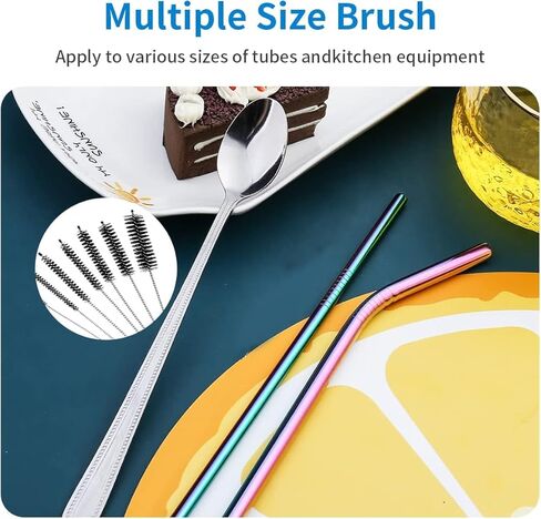 10 Pcs Flexible Drain Brush Straw Cleaner Brush Set,Pipe Cleaners Brush,61Inch Stainless Steel Double-Ended Hose Brush 8.2Inch Nylon Long Tube Cleaning Brush for Home Kitchen Sink Plumbing in Saudi Arabia