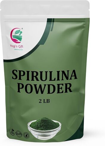 Spirulina Powder 2 LB, 100% Natural & Pure, Perfect for Smoothies, Juices & Daily Wellness, 2 LB Bulk Pack - By Yogi’s Gift® in Kuwait