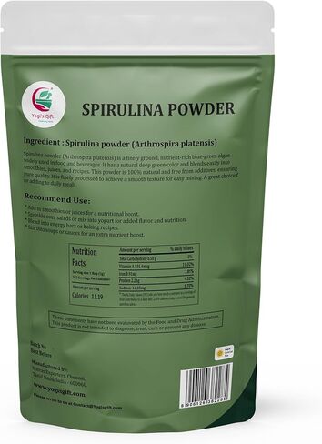 Spirulina Powder 2 LB, 100% Natural & Pure, Perfect for Smoothies, Juices & Daily Wellness, 2 LB Bulk Pack - By Yogi’s Gift® in Kuwait