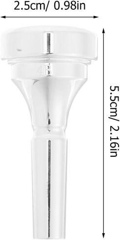 Brass Cornet Mouthpiece Silver-plated Metal Labor-saving 4b Short Shank Accessory for Beginner and Professional Cornet Players in Kuwait