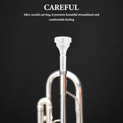 Brass Cornet Mouthpiece Silver-plated Metal Labor-saving 4b Short Shank Accessory for Beginner and Professional Cornet Players in Kuwait