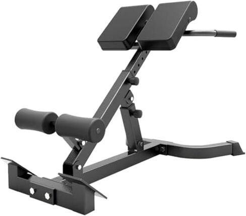 Roman Chair Hyperextension Bench Foldable Roman Chair Back Extender Angle Height Double Adjustable Hyperextension Bench Extension Holds 330 Lbs Black Home in Kuwait