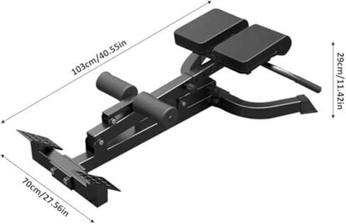 Roman Chair Hyperextension Bench Foldable Roman Chair Back Extender Angle Height Double Adjustable Hyperextension Bench Extension Holds 330 Lbs Black Home in Kuwait