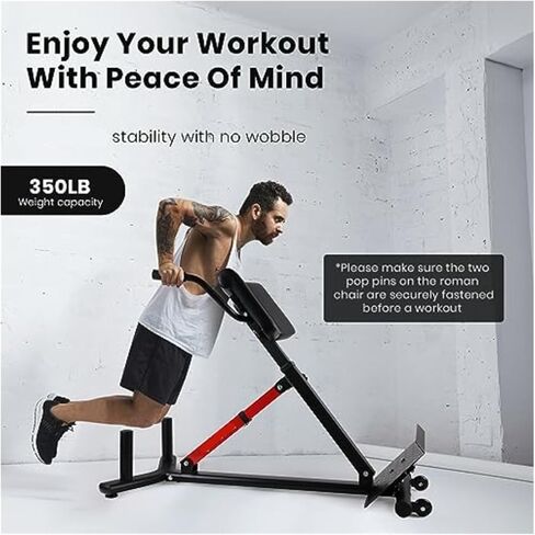Roman Chair Hyperextension Bench Heavy-Duty Adjustable Roman Chair - Back Extension Bench with Multiple Adjustment Functions- Hyperextension in Kuwait