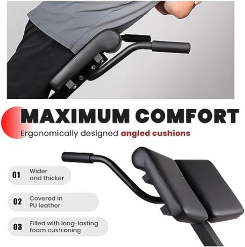 Roman Chair Hyperextension Bench Heavy-Duty Adjustable Roman Chair - Back Extension Bench with Multiple Adjustment Functions- Hyperextension in Kuwait