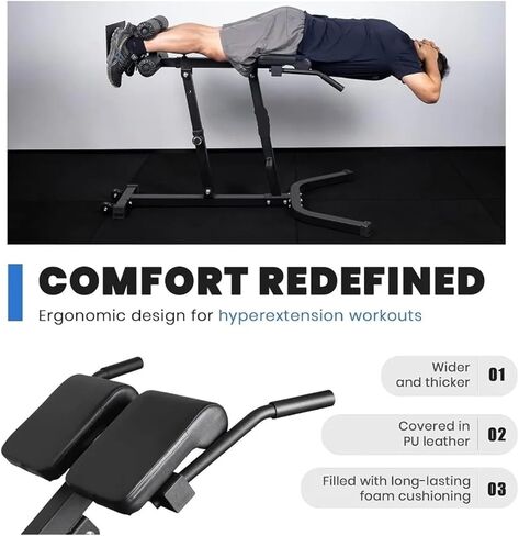 Roman Chair Hyperextension Bench HeavyDuty Adjustable Roman Chair Back Extension Bench with Multiple Adjustment Functions Hyperextension Ideal for Home in Kuwait