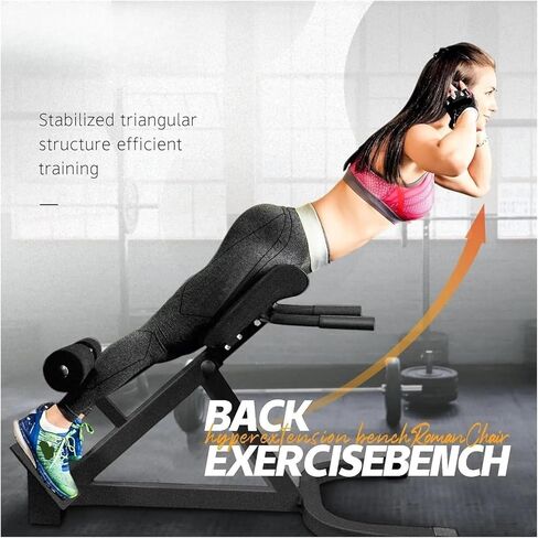Roman Chair Hyperextension Bench Roman Chair Back Extender - Angle Height Dual Adjustable Hyperextension Bench for Home Gym Exercise in Kuwait