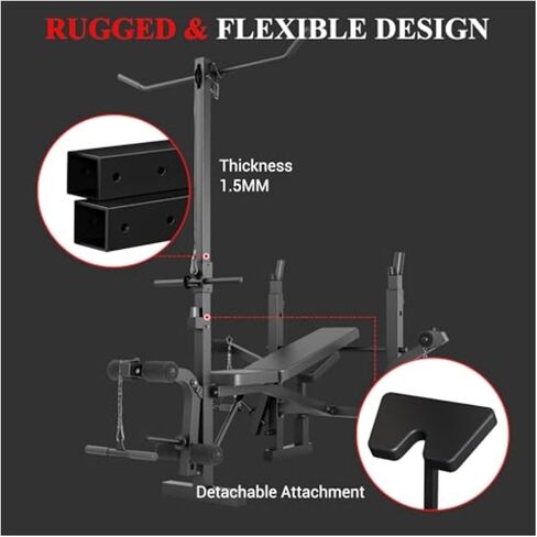 Roman Chair Hyperextension Bench Weight Bench, Foldable Press Set with Leg Extension, Adjustable Workout with Rack Curl Pad, Flat Incline in Kuwait