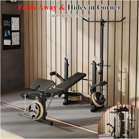 Roman Chair Hyperextension Bench Weight Bench, Foldable Press Set with Leg Extension, Adjustable Workout with Rack Curl Pad, Flat Incline in Kuwait