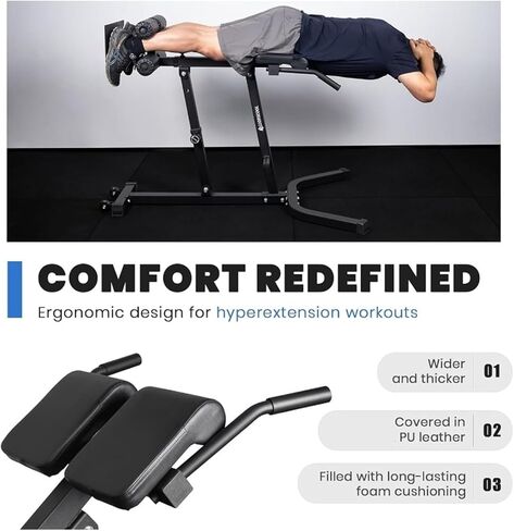 Roman Chair Hyperextension Bench HeavyDuty Adjustable Roman Chair Back Extension Bench with Multiple Adjustment Functions Hyperextension Ideal for Home in Kuwait